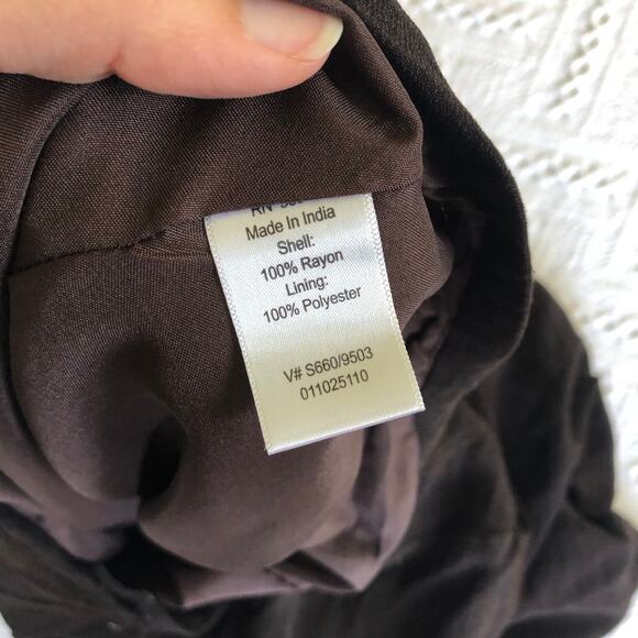 Coldwater Creek Brown Embroidered A-Line Midi Skirt M Flowy Fairycore Hippie Y2K - Picture 9 of 12